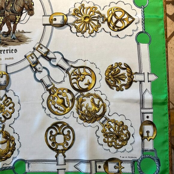 Vintage Hermes "Cuivreries" Silk Scarf, by Francoise de La Perriere - Picture 4 of 16